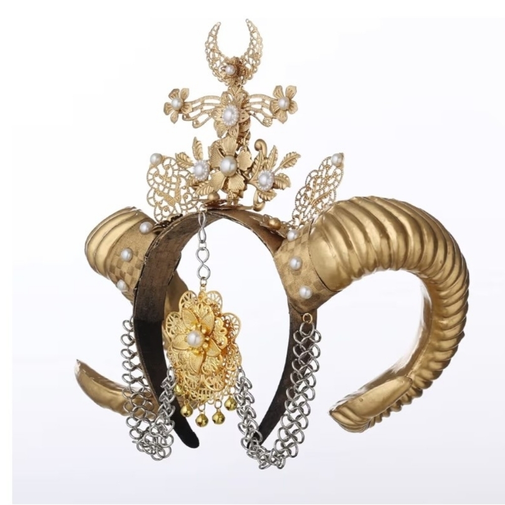 Mary Halo Crown Headband Spiked Zip Tie Halo Crown Sunburst Goddess Headband - Picture 2 of 11